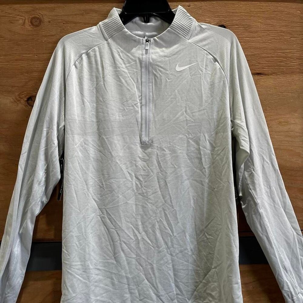 Nike Men's Grey and White Polo-shirts